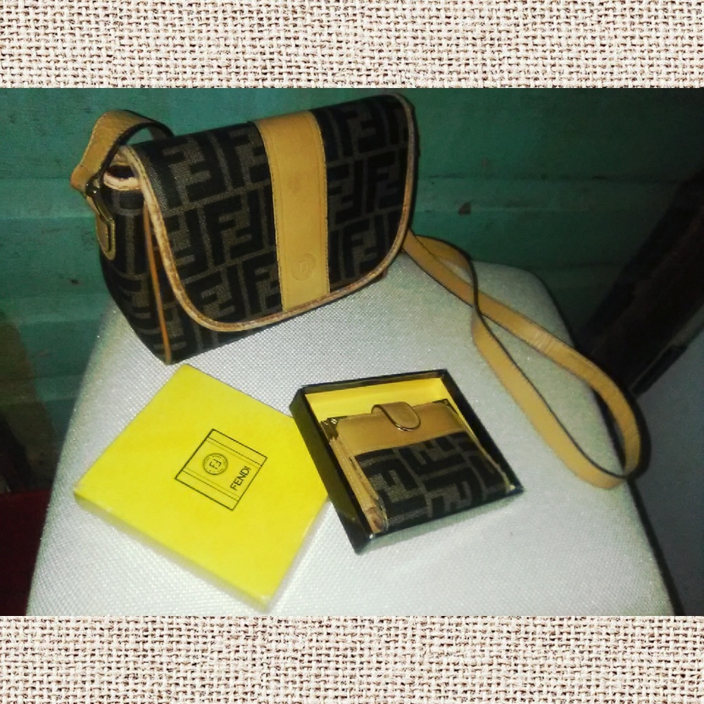 Fendi Zucca Crossbody & Card Holder